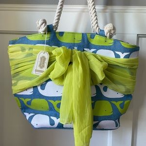 Mud Pie Beach Bag with matching Sarong
